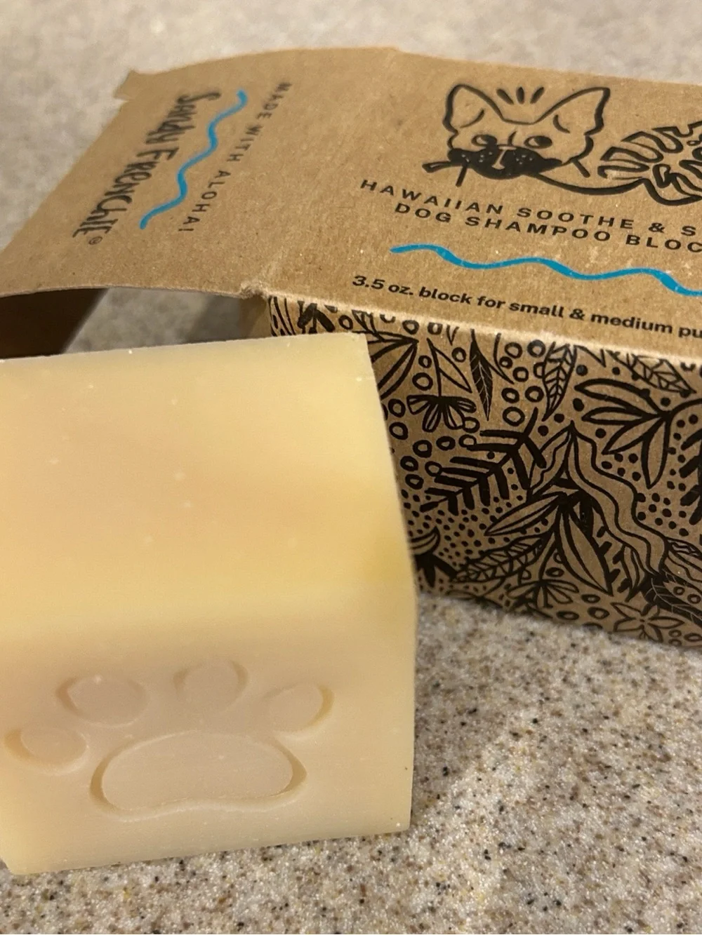 Sandy Frenchie soothe and shine Hawaiian shampoo block for dogs. Set of 2